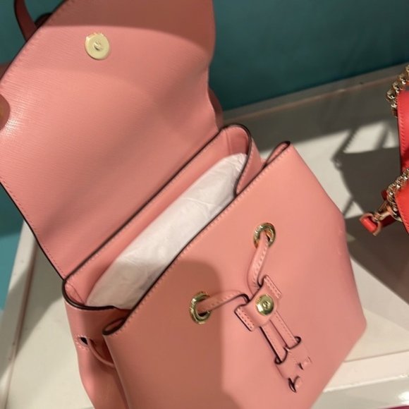 Kate Spade Lizzie Medium Flap Backpack Bright Carnation - Picture 9 of 16